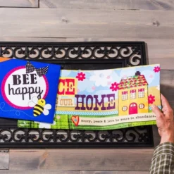 Evergreen Indoor Outdoor Doormat Bundle Set Of 5 - Frame And 4 Welcome Seasonal Inserts Halloween Pumpkin Gnome Gather Harvest Thanksgiving -EEK! Deals Store GUEST e94f9406 1c8c 42fa a2b1 44824cffded6