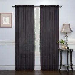 Kate Aurora 2 Piece Halloween Themed Rod Pocket Sheer Voile Window Curtain Panels