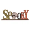 Transpac Wood 13.4 In. Multicolor Halloween Spooky Skull Decor